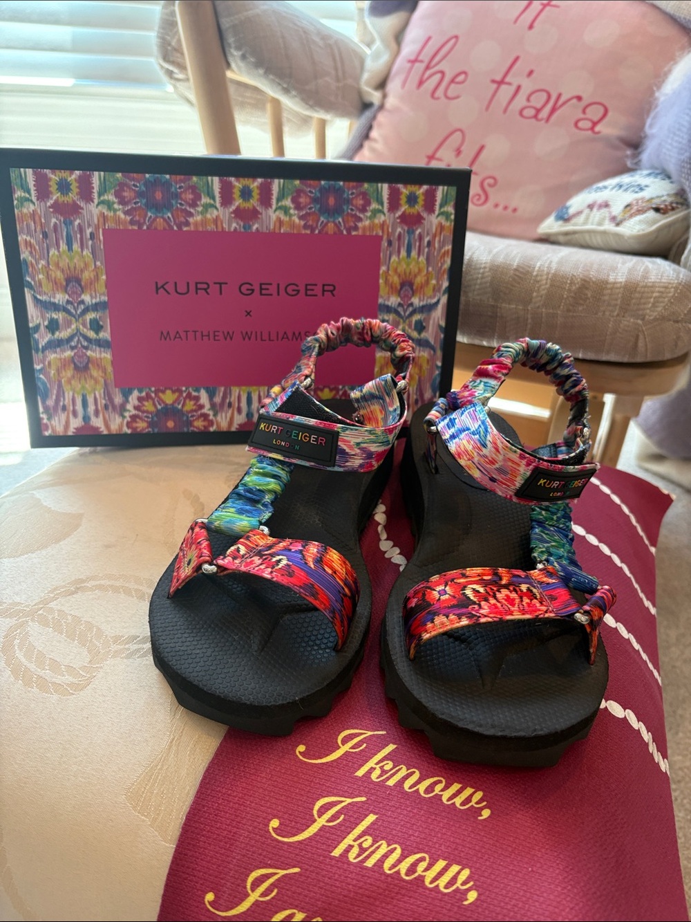 Kurt Geiger Multicolor Patterned Strap Sandals